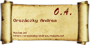 Orszáczky Andrea névjegykártya