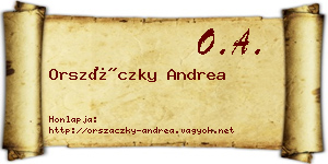 Orszáczky Andrea névjegykártya