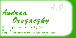 andrea orszaczky business card